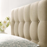 Emily Beige Upholstered Fabric Twin Headboard - Ornate Home