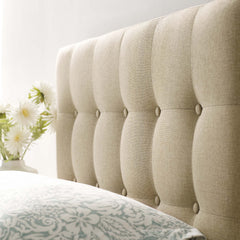 Emily Beige Upholstered Fabric Twin Headboard - Ornate Home