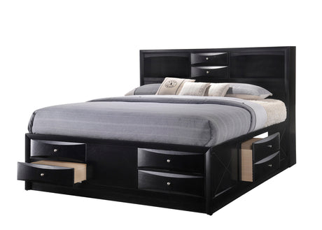 Emily Black Storage Platform Bedroom Set - Ornate Home