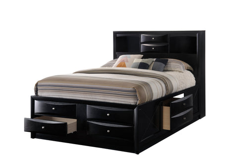 Emily Black Storage Platform Bedroom Set - Ornate Home