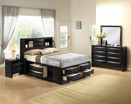 Emily Black Storage Platform Bedroom Set - Ornate Home