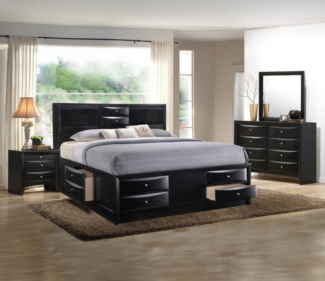 Emily Black Storage Platform Bedroom Set - Ornate Home