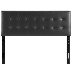 Emily Black Upholstered Vinyl Full Headboard - Ornate Home
