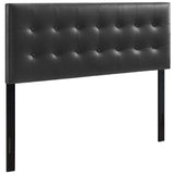 Emily Black Upholstered Vinyl Queen Headboard - Ornate Home