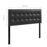 Emily Black Upholstered Vinyl Queen Headboard - Ornate Home