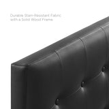 Emily Black Upholstered Vinyl Queen Headboard - Ornate Home