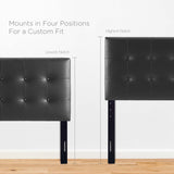 Emily Black Upholstered Vinyl Queen Headboard - Ornate Home