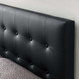 Emily Black Upholstered Vinyl Queen Headboard - Ornate Home