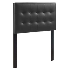 Emily Black Upholstered Vinyl Twin Headboard - Ornate Home