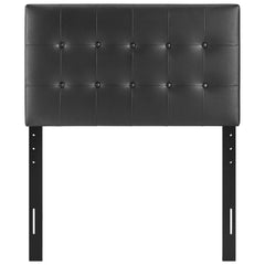Emily Black Upholstered Vinyl Twin Headboard - Ornate Home