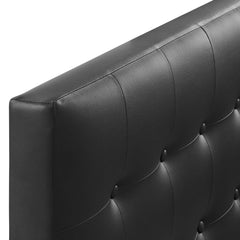 Emily Black Upholstered Vinyl Twin Headboard - Ornate Home