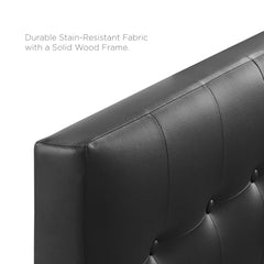 Emily Black Upholstered Vinyl Twin Headboard - Ornate Home