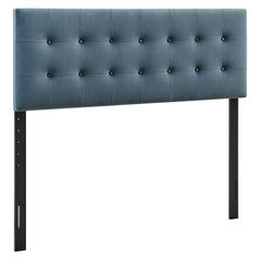 Emily Cadet Blue Stain-Resistant Performance Velvet Full Size Headboard - Ornate Home