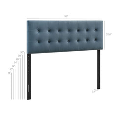 Emily Cadet Blue Stain-Resistant Performance Velvet Full Size Headboard - Ornate Home