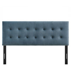 Emily Cadet Blue Stain-Resistant Performance Velvet King Size Headboard - Ornate Home