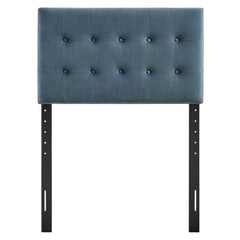 Emily Cadet Blue Stain-Resistant Performance Velvet Twin Size Headboard - Ornate Home