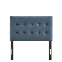 Emily Cadet Blue Stain-Resistant Performance Velvet Twin Size Headboard - Ornate Home
