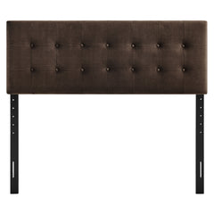 Emily Chocolate Brown Stain-Resistant Performance Velvet Full Size Headboard - Ornate Home