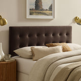 Emily Chocolate Brown Stain-Resistant Performance Velvet Queen Size Headboard - Ornate Home