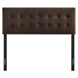 Emily Chocolate Brown Stain-Resistant Performance Velvet Queen Size Headboard - Ornate Home
