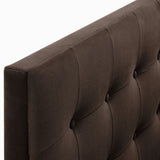 Emily Chocolate Brown Stain-Resistant Performance Velvet Queen Size Headboard - Ornate Home