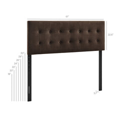 Emily Chocolate Brown Stain-Resistant Performance Velvet Queen Size Headboard - Ornate Home