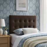 Emily Chocolate Brown Stain-Resistant Performance Velvet Twin Size Headboard - Ornate Home