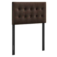 Emily Chocolate Brown Stain-Resistant Performance Velvet Twin Size Headboard - Ornate Home