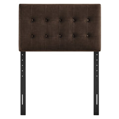 Emily Chocolate Brown Stain-Resistant Performance Velvet Twin Size Headboard - Ornate Home
