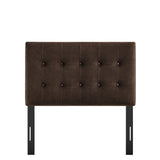 Emily Chocolate Brown Stain-Resistant Performance Velvet Twin Size Headboard - Ornate Home
