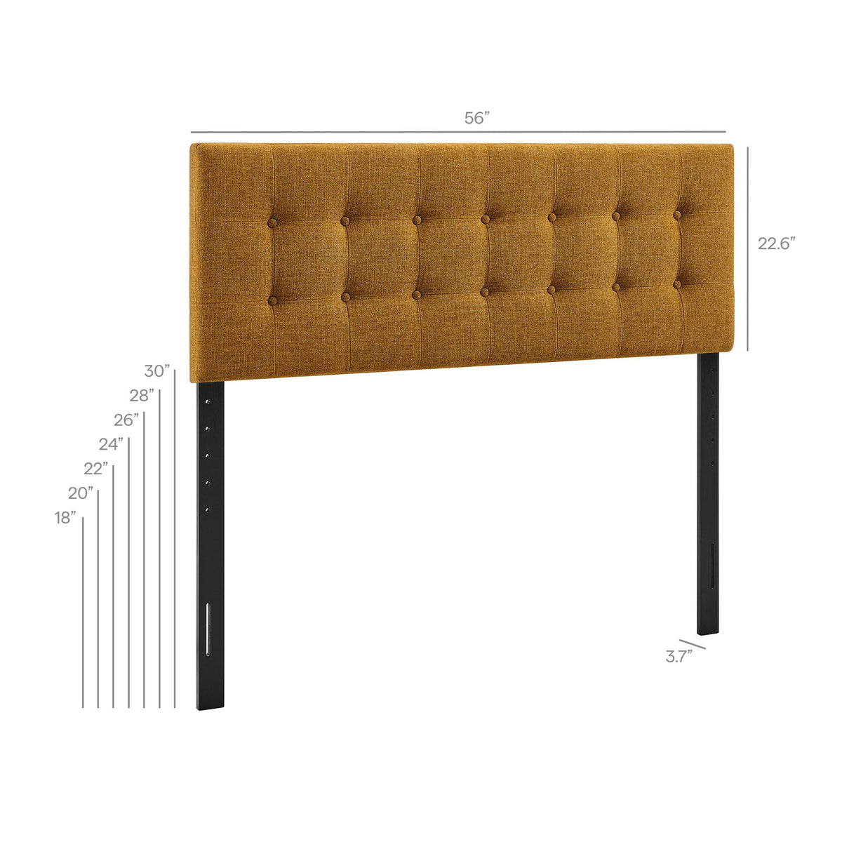 Emily Copper Fabric Upholstered Full Size Headboard - Ornate Home