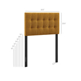Emily Copper Fabric Upholstered Twin Size Headboard - Ornate Home
