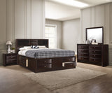 Emily Dark Cherry Storage Platform Bedroom Sets - Ornate Home