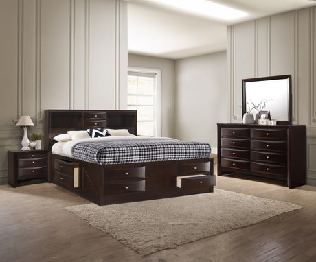 Emily Dark Cherry Storage Platform Bedroom Sets - Ornate Home