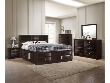 Emily Dark Cherry Storage Platform Bedroom Sets - Ornate Home