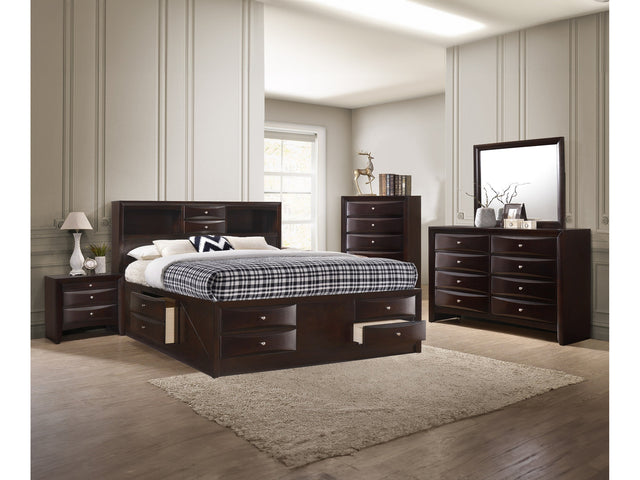 Emily Dark Cherry Storage Platform Bedroom Sets - Ornate Home