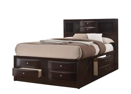 Emily Dark Cherry Storage Platform Bedroom Sets - Ornate Home