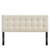 Emily Ecru Fabric Upholstered Full Size Headboard - Ornate Home