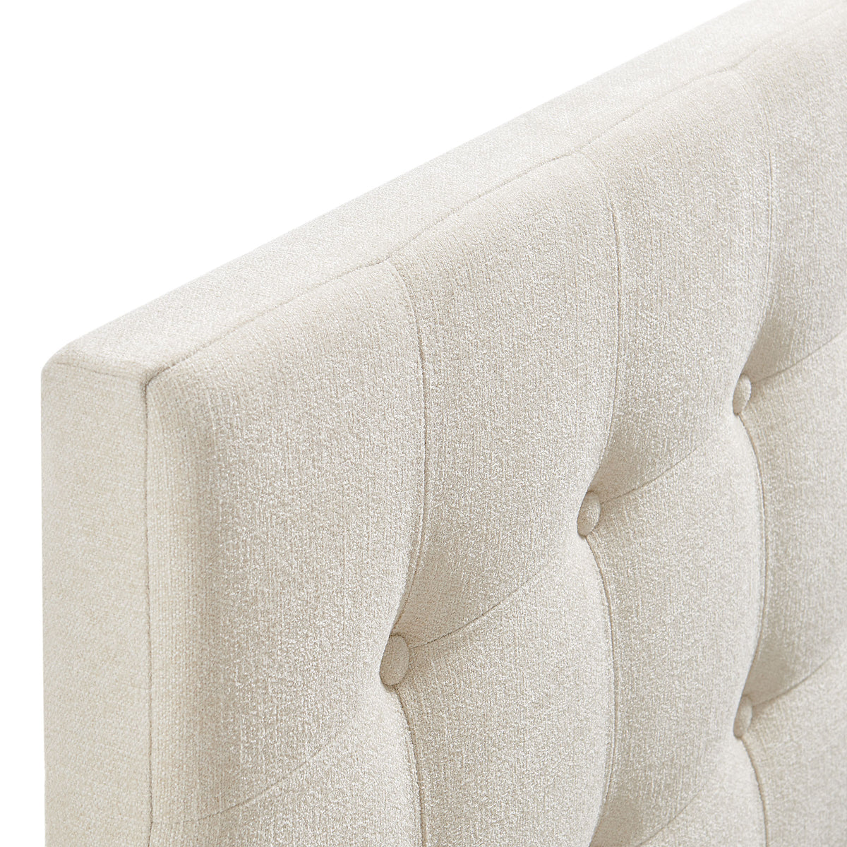 Emily Ecru Fabric Upholstered Full Size Headboard - Ornate Home