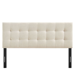 Emily Ecru Fabric Upholstered Queen Size Headboard - Ornate Home