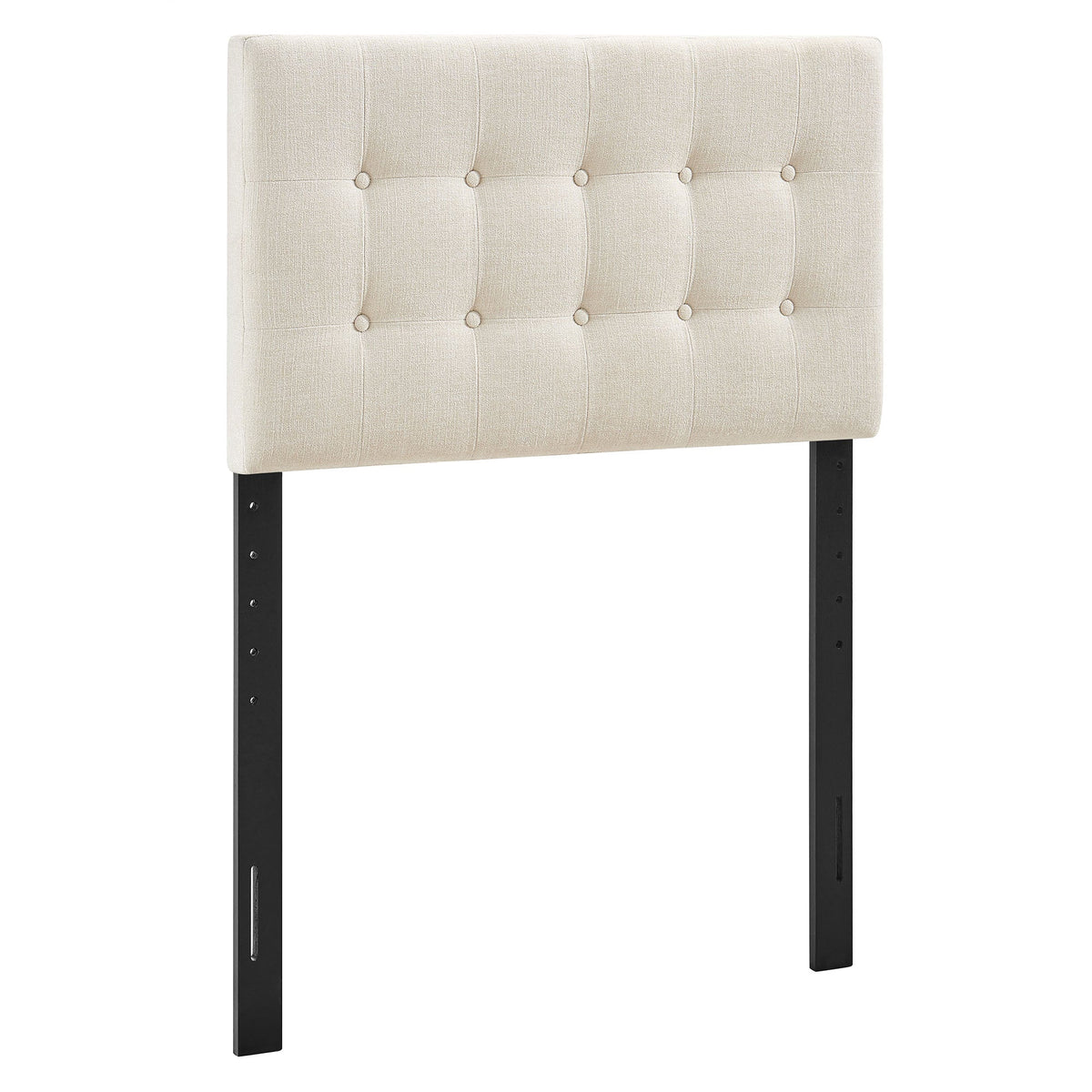 Emily Ecru Fabric Upholstered Twin Size Headboard - Ornate Home