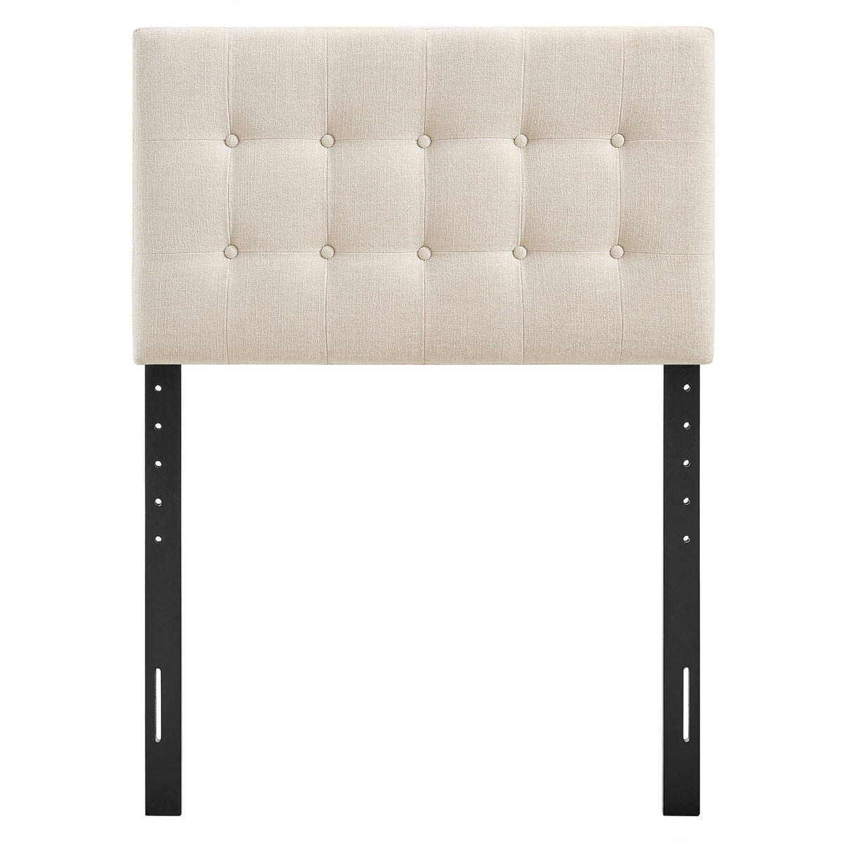Emily Ecru Fabric Upholstered Twin Size Headboard - Ornate Home