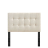 Emily Ecru Fabric Upholstered Twin Size Headboard - Ornate Home
