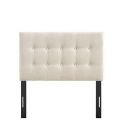 Emily Ecru Fabric Upholstered Twin Size Headboard - Ornate Home