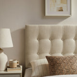 Emily Ecru Fabric Upholstered Twin Size Headboard - Ornate Home