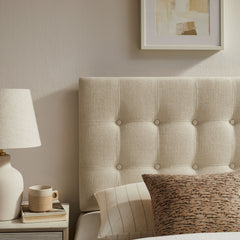 Emily Ecru Fabric Upholstered Twin Size Headboard - Ornate Home