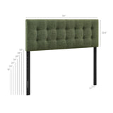 Emily Foliage Fabric Upholstered Full Size Headboard - Ornate Home