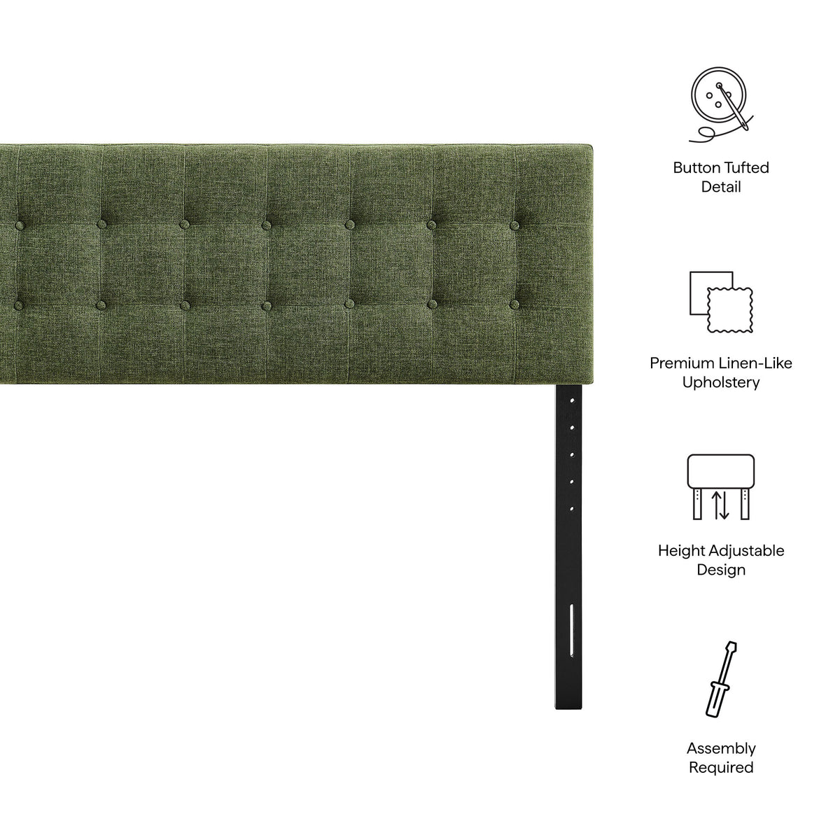 Emily Foliage Fabric Upholstered King Size Headboard - Ornate Home