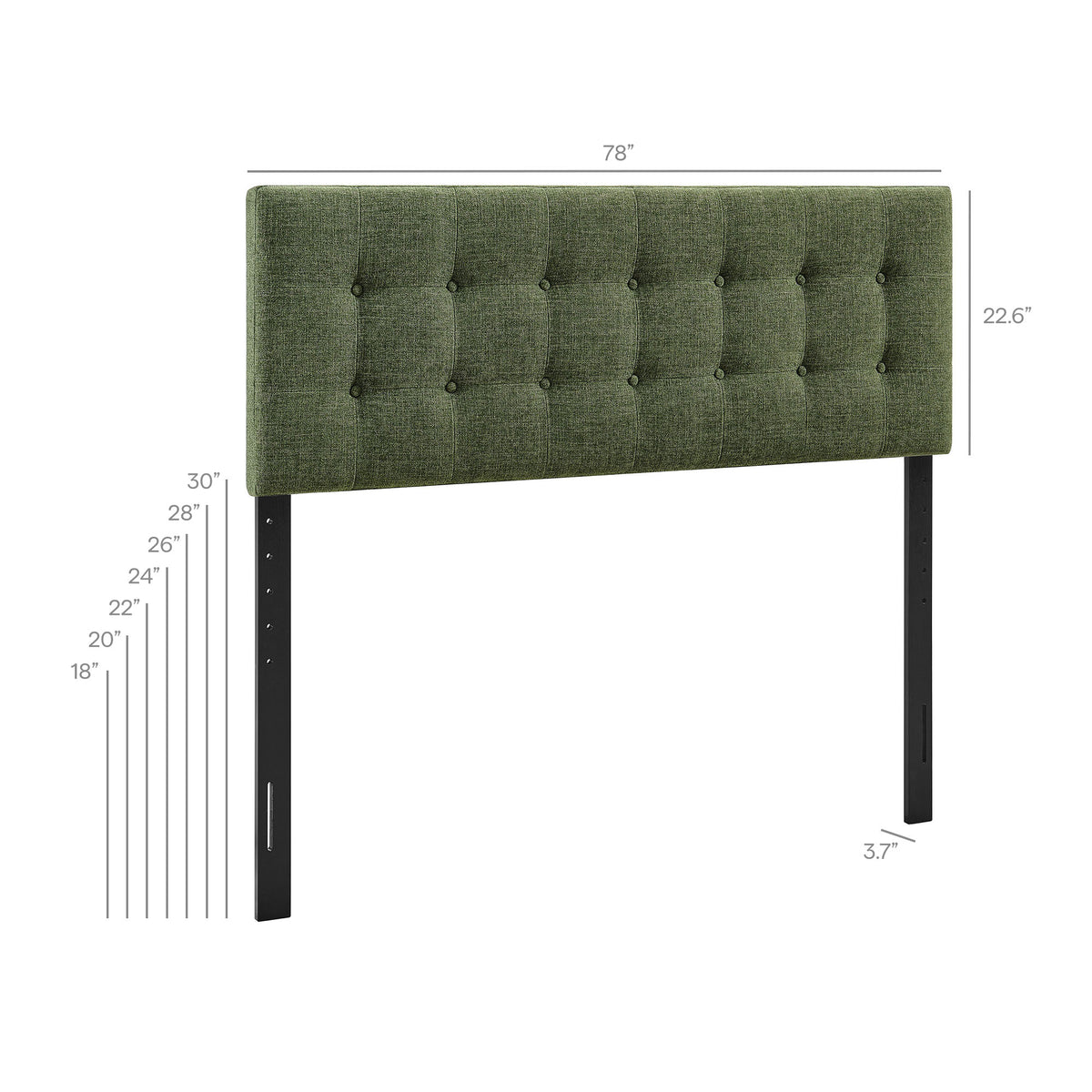Emily Foliage Fabric Upholstered King Size Headboard - Ornate Home