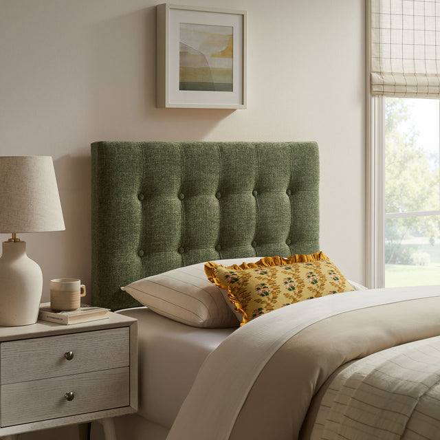 Emily Foliage Fabric Upholstered Twin Size Headboard - Ornate Home